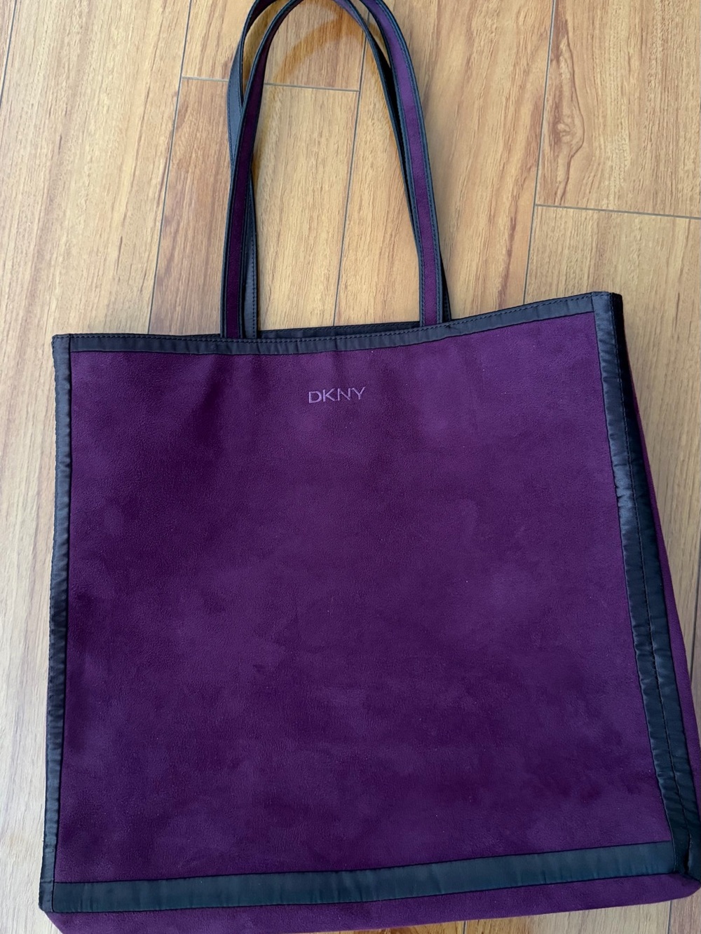 DKNY Burgundy Reversible Suede Tote Bag